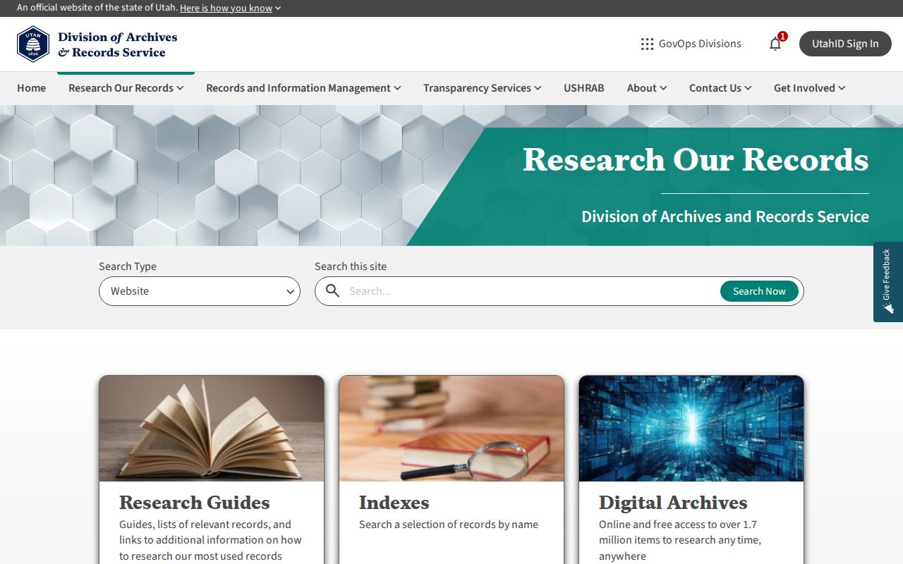Washington people directories in the Utah State Archives research catalog