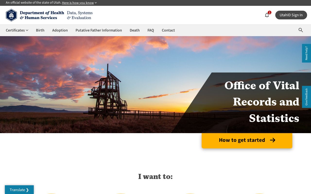 Washington people search support through Utah vital records applications