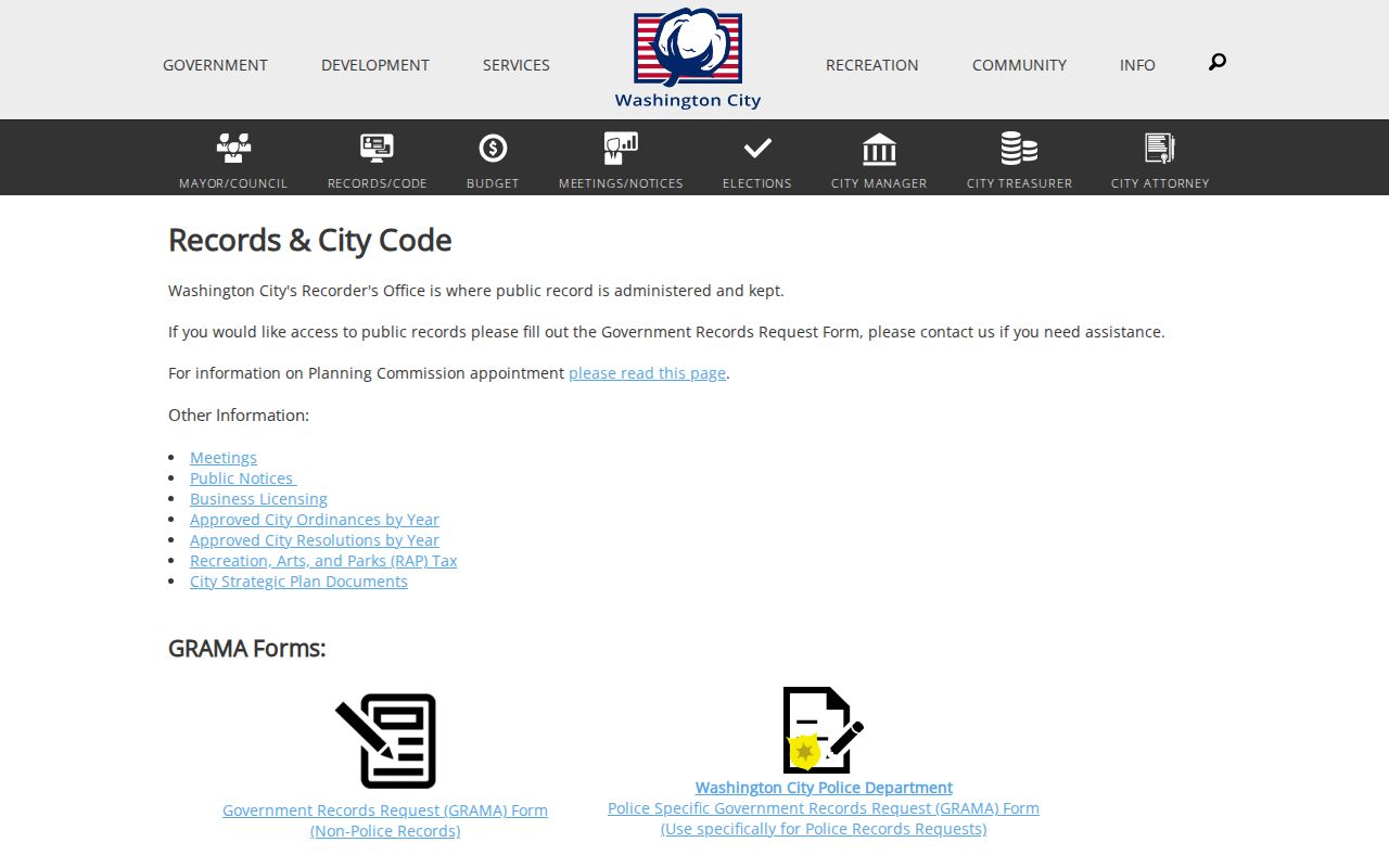Washington public records routes for city and police files