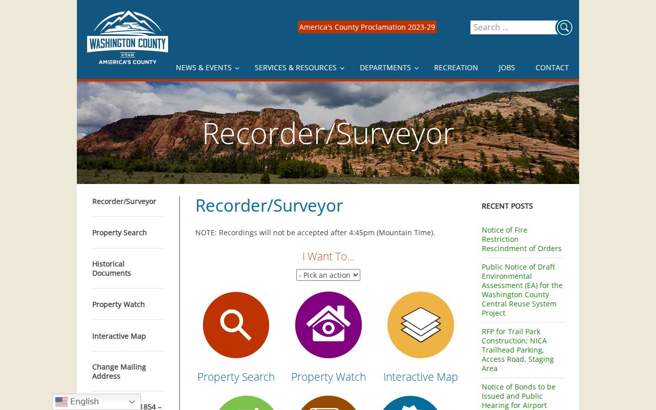 Washington people search entry at the Washington County Recorder